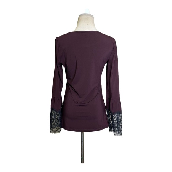 KOBI Aubergine/Black Miley Long Sleeve Blouse size Small - Picture 14 of 15